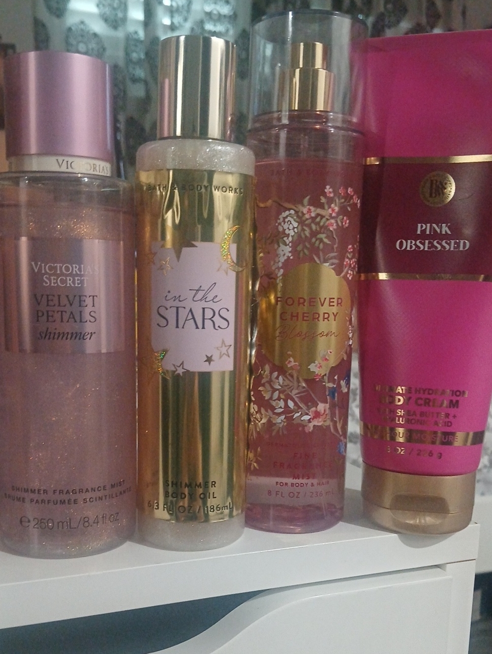 Bath & Body Works Shimmer Body Mist & Oils in Pink and Gold